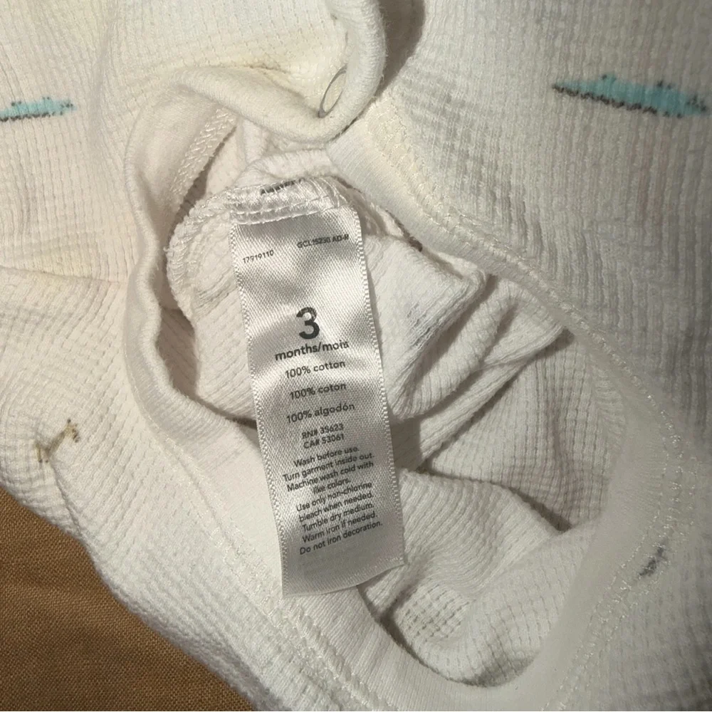 Carter's Cream Footed One-Piece with Tiny Animal Print